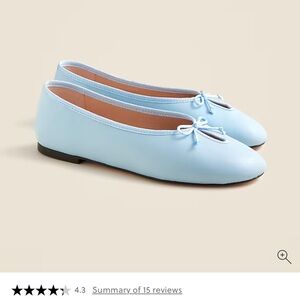 J. Crew Andi Keyhole Ballet Flats Blue NWT
